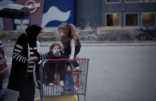 A family at costco.