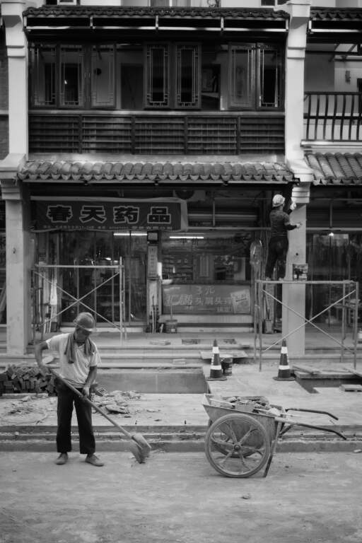 Reconstruction work on the street of my familiy's hometown